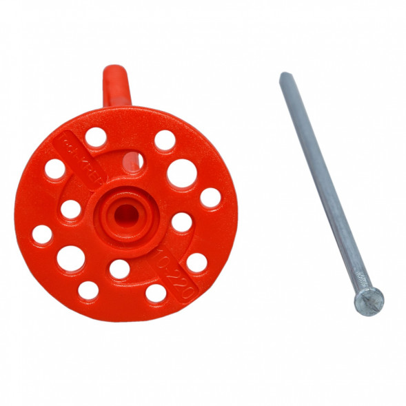 Дюбель для теплоизоляции Tech-Krep IZM тарельчатый со стальным гвоздем 10х90 мм