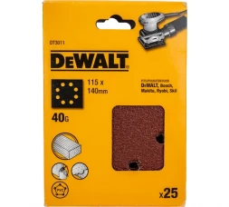 Шлифлисты перфорированные DEWALT DT3011, 115 x 140 мм, 40G, 25 шт.