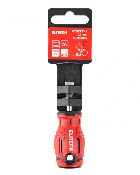 Отвертка SL6X38мм Elitech 211104