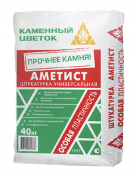 Штукатурка цементная Каменный цветок &amp;quot;АМЕТИСТ&amp;quot; для ручного и машинного нанесения, 40 кг