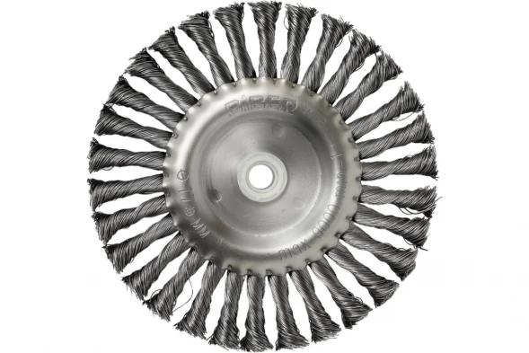 Щетка-крацовка Biber 70984 дисковая витая 175 мм с переходником