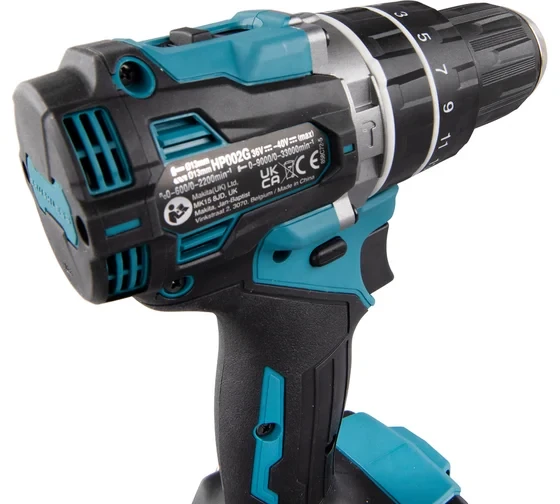 Дрель-шуруповерт ударная аккумуляторная Makita XGT BL/XPT 40В, 0-2200 об\мин;33000уд\м, 13 HP002GD201