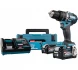 Дрель-шуруповерт ударная аккумуляторная Makita XGT BL/XPT 40В, 0-2200 об\мин;33000уд\м, 13 HP002GD201