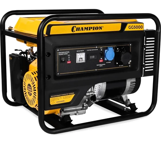 Генератор Champion GG5000 (5/5,5кВт OHV лс 25л кг л/ч) 