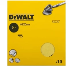 Шлифлисты DEWALT DT3169, 9 отверстий, 225 мм, 80G, 10 шт