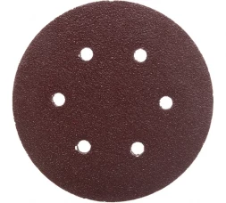 Круг шлифовальный на липучке, по дереву и металлу (6 отверстий, 150 мм, P40, 5 шт.) ELITECH 1820.098700