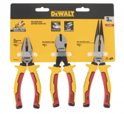 Набор плоскогубцев и кусачек Dewalt DWHT82811-0 с токоизолирующими рукоятками: плоскогубцы + длинногубцы + кусачки 