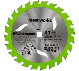 Пильный диск по дереву для циркулярной мини пилы Greenworks 115х9.5 мм 24T