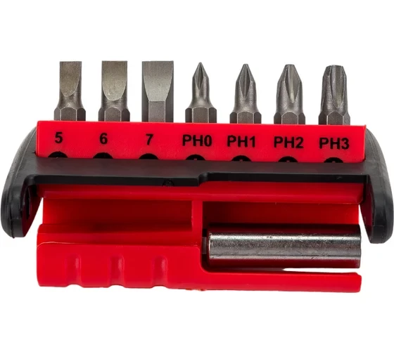 Набор бит с магнитным держателем 7 шт Elitech 1820.067900