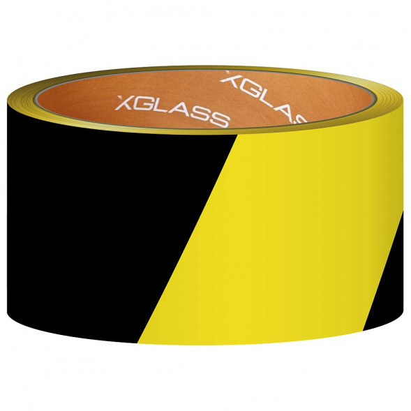 Лента разметочная клейкая Xglass 6605 желто-черный, 50 мм 66 м