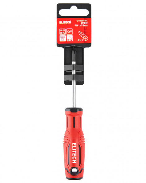 Отвертка PH1X75мм Elitech 211202