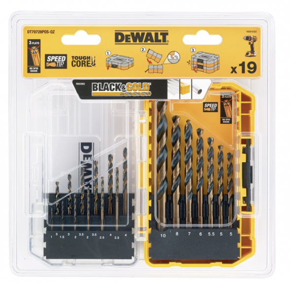Набор сверл по металлу Dewalt DT70728, 1-10 мм, 19 шт. (DT70728-QZ)