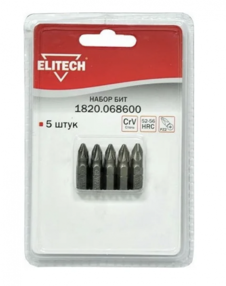 Набор бит 5 шт. Elitech 1820.068600