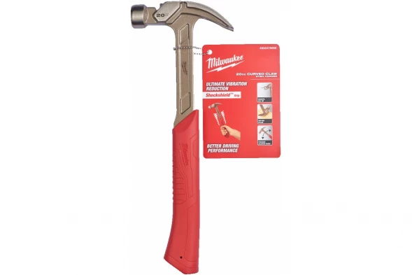 Молоток стальной Milwaukee с закругленным гвоздодером 20 унций, 570 г