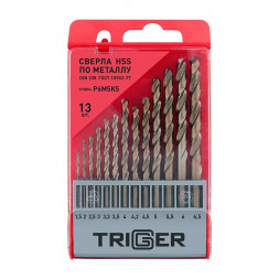 Набор сверл по металлу Trigger 74342 P6M5K5 1,5-6,5 мм (набор 13 шт.)