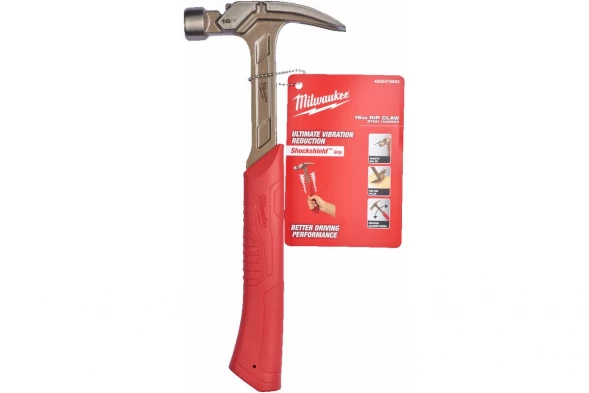 Стальной молоток Milwaukee с прямым гвоздодером 16 унций, 450 г