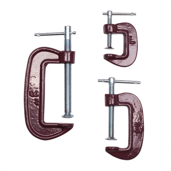 Набор струбцин Biber 85861 тип G (25 мм, 50 мм, 75 мм), 3 шт