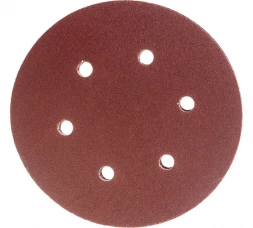 Круг шлифовальный на липучке, по дереву и металлу (6 отверстий, 150 мм, P220, 5 шт.) ELITECH 1820.099400