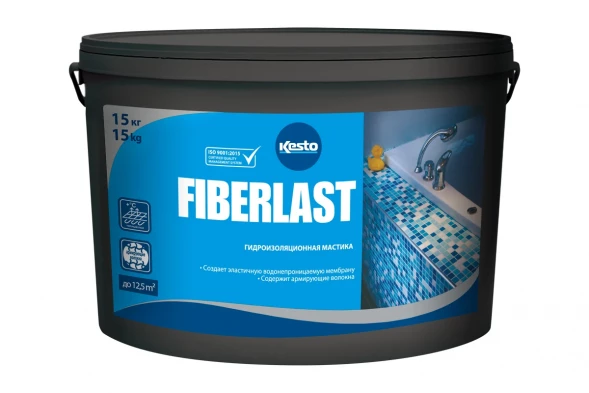 Гидроизоляционная мастика Kesto Fiberlast, 15 кг