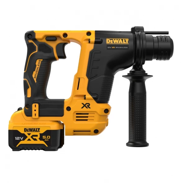 Перфоратор аккумуляторный DEWALT DCH072, 12 В, 1.2 Дж, 4280 уд/мин, с 2 АКБ 5 Ач и ЗУ, в кейсе TSTAK (DCH072P2-QW)