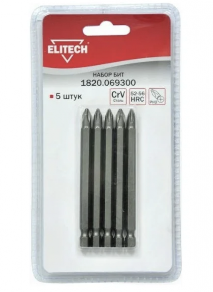 Набор бит 5 шт. Elitech 1820.069300