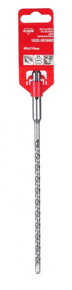 Квадробур с двойной спиралью по бетону (6x210 мм; SDS+) Elitech 1820.083600