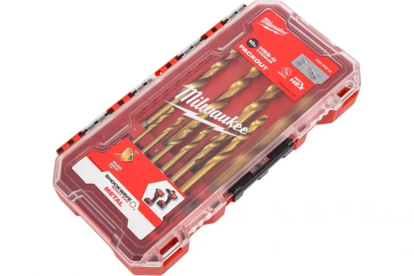 Сверла по металлу Milwaukee RedHEX HSS-TiN набор 10 ед. (3-10 мм) GEN II 