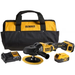  Полировальная машина аккумуляторная DEWALT DCM849P2, 18 В, 2200 об/мин, с 2 АКБ 5 Ач и ЗУ, в сумке (DCM849P2-QW)