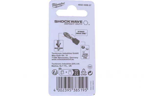 Бита Milwaukee SHOCKWAVE (PH3, 25 мм, 2 шт.) 