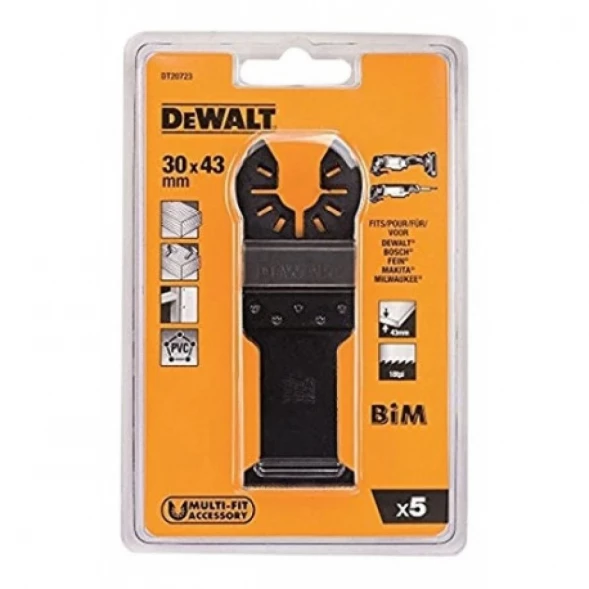 Полотно погружное пильное DEWALT DT20723, биметаллическое 43 x 30 мм, 5 шт. 