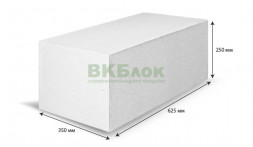 Блок из газобетона ВКБлок, 625x350x250, D500