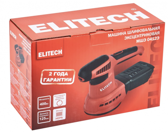 Шлифмашина эксцентриковая Elitech МШЭ 0412Э (E2213.060.00) 