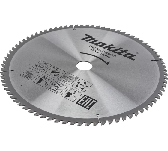 Диск пильный универсальный Makita D-65676 (305х30х2.8 мм; 80Т) 