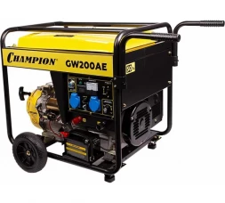 Бензиновый сварочный генератор Champion GW200AE (4.5/5 Квт 200А 100кг эл.старт колеса) 
