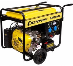Бензиновый сварочный генератор Champion GW200AE (4.5/5 Квт 200А 100кг эл.старт колеса) 