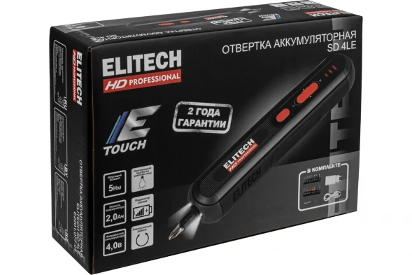 Отвертка аккумуляторная Elitech HDSD 4LE (E2201.077.01) 