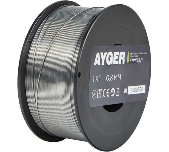 Проволока сварочная самозащитная порошковая AYGER FWW0,8/1, 0.8 мм, 1 кг 