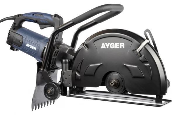 Резчик по бетону электрический AYGER AWC355/2700 сухой и мокрый рез 