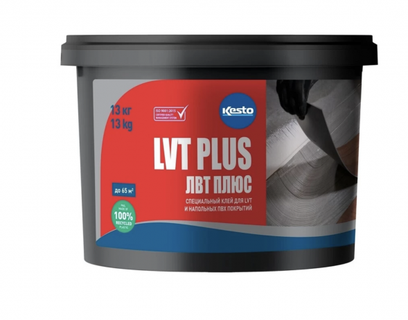 Клей акриловый для ПВХ и LVT плитки Kesto LVT Plus, 13 кг