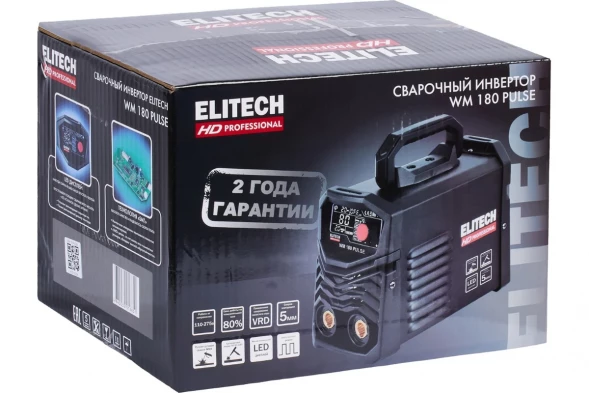 Инверторный сварочный аппарат Elitech HD WM 180 Pulse 