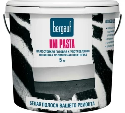 Шпатлевка финишная полимерная Bergauf Uni Pasta влагостойкая готовая ЛЕТО/ЗИМА, 5 кг 