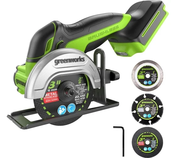 Мини-пила дисковая аккумуляторная Greenworks GD24UCS без АКБ и ЗУ