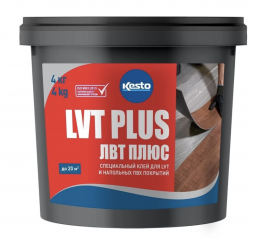 Клей акриловый для ПВХ и LVT плитки Kesto LVT Plus, 4 кг