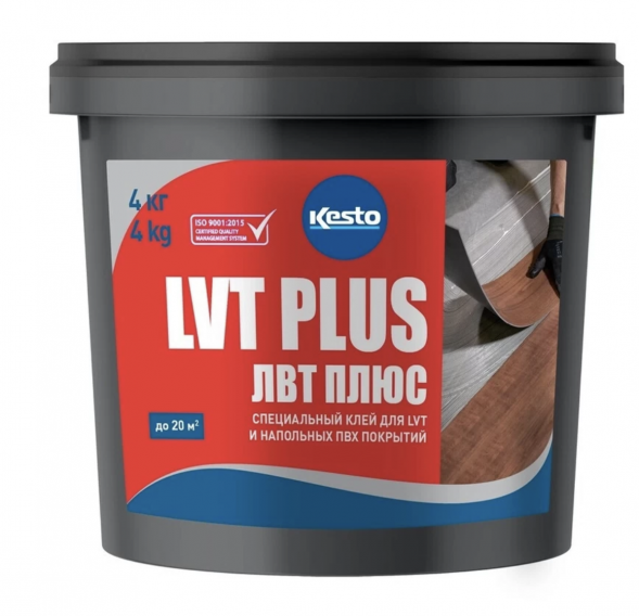 Клей акриловый для ПВХ и LVT плитки Kesto LVT Plus, 4 кг