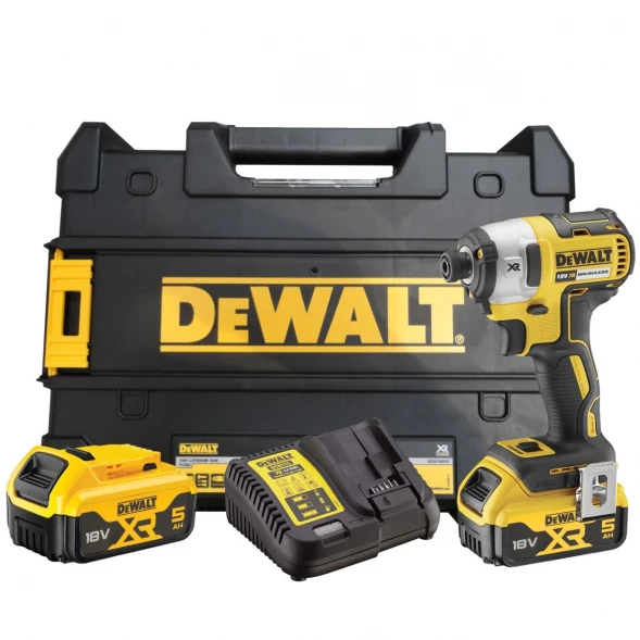  Шуруповерт аккумуляторный DEWALT DCF887P2, 18 В, 205 Нм, 3800 уд/мин, с 2 АКБ 5 Ач и ЗУ, в кейсе (DCF887P2-QW)
