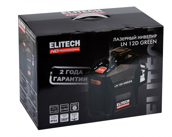 Лазерный нивелир Elitech HD LN 12d green