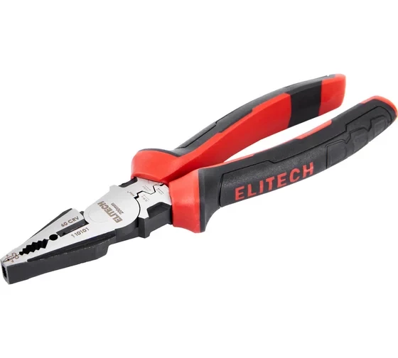 Плоскогубцы Elitech 210мм, комбинированные,усиленные, CrV,56-62HRC 110101 207103