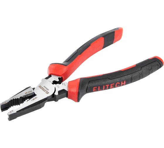 Плоскогубцы Elitech 210мм, комбинированные,усиленные, CrV,56-62HRC 110101 207103