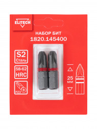 Биты PZ3 25 мм, 2 шт ELITECH 1820.14540 