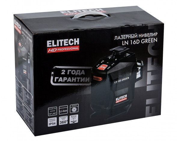 Лазерный нивелир Elitech HD LN 16D green